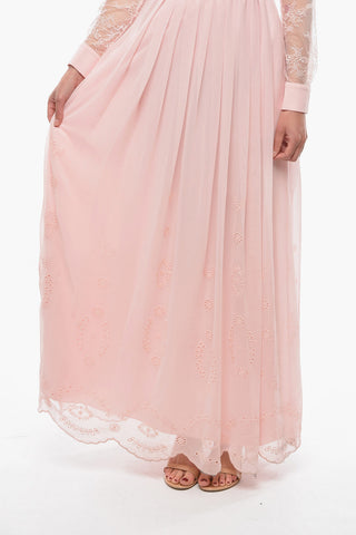 Vestito Duchesse in Chiffon con Ricami