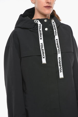 Tech-fabric Oversized Parka with Logoed Drawstrings
