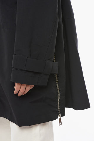 Tech-fabric Oversized Parka with Logoed Drawstrings