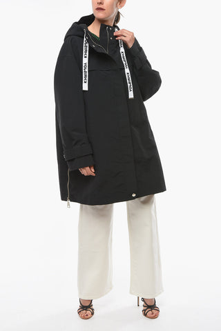 Tech-fabric Oversized Parka with Logoed Drawstrings