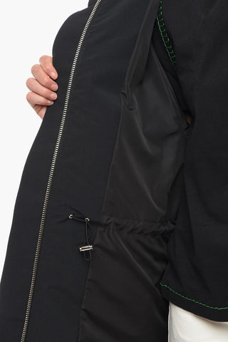 Tech-fabric Oversized Parka with Logoed Drawstrings