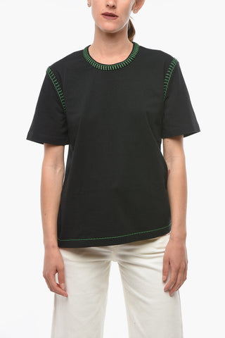 T-shirt Overlock in Jersey di Cotone