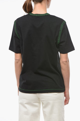 T-shirt Overlock in Jersey di Cotone