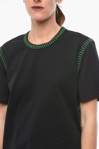 T-shirt Overlock in Jersey di Cotone