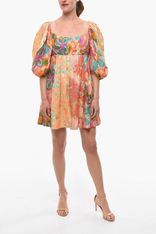 Floral Printed Linen LOLA Mini Dress
