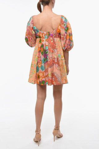 Floral Printed Linen LOLA Mini Dress