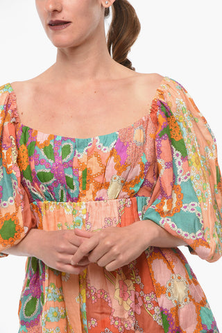 Floral Printed Linen LOLA Mini Dress