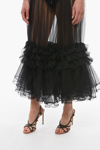 NOIR KEI NINOMIYA See Through Tulle Flounced Skirt