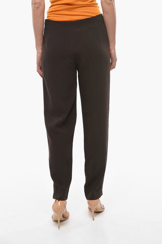 High-waisted TEZZA Pants with Bottom Slits