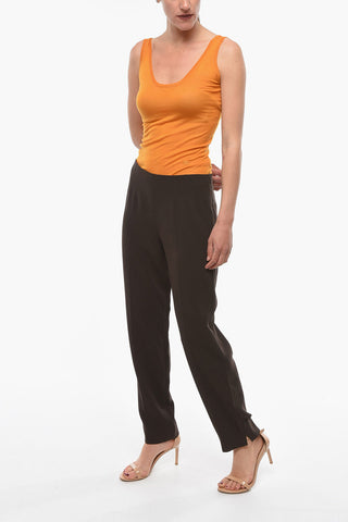 High-waisted TEZZA Pants with Bottom Slits