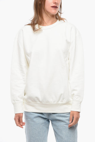 Brushed-cotton Crewneck Sweatshirt with Side Zip