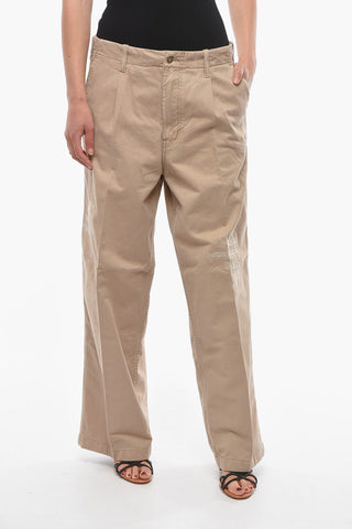 Distressed Wide Chino Pants