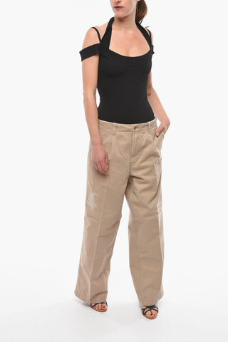 Distressed Wide Chino Pants