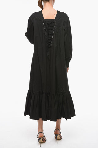 NOIR KEI NINOMIYA Maxidress in Cotone con Doppio Dettaglio Lace-up
