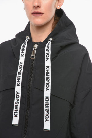 Giacca a Vento KHRIS SHELL Oversize in Nylon con Lacci Logati
