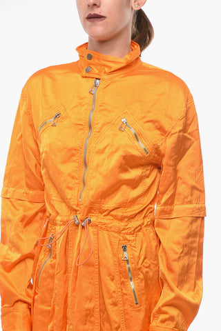 Vestito Utility in Satin Fluido con Coulisse in Vita