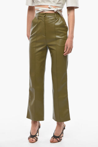 Pantaloni LUCEE in Pelle Vegan con Cucitura