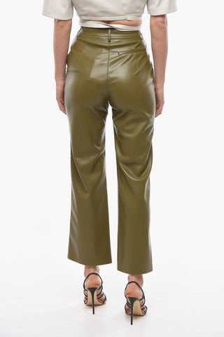 Pantaloni LUCEE in Pelle Vegan con Cucitura