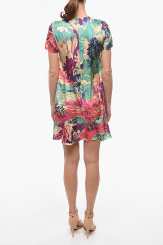 Lagoon Printed Silk Mini Dress