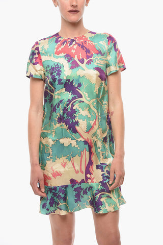 Lagoon Printed Silk Mini Dress