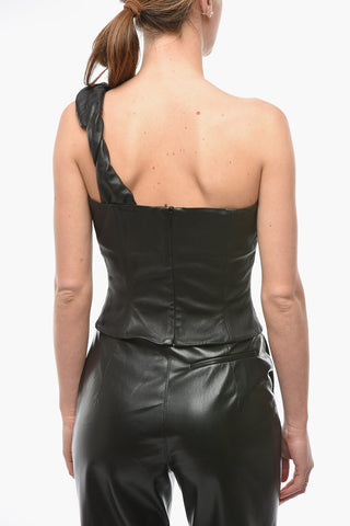 Leather COLMAR One-shoulder Cropped Top