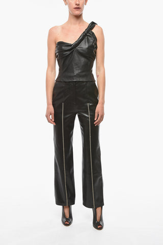 Leather COLMAR One-shoulder Cropped Top