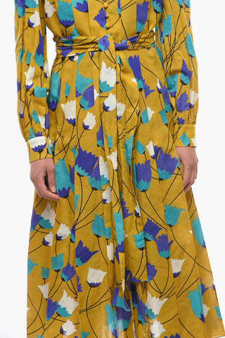 Floral Printed Shirt Dress with Belt