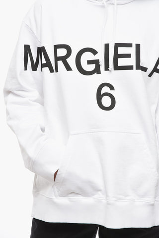 MM6 Hoodie Sweatshirt with Contrasting Lettering and Kangaroo Pocket