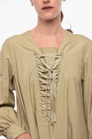 NOIR KEI NINOMIYA Maxidress in Cotone con Doppio Dettaglio Lace-up