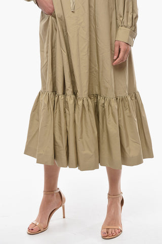 NOIR KEI NINOMIYA Maxidress in Cotone con Doppio Dettaglio Lace-up