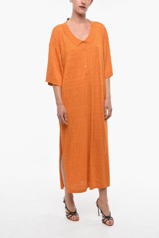 Monogram Embroidered Knit Dress