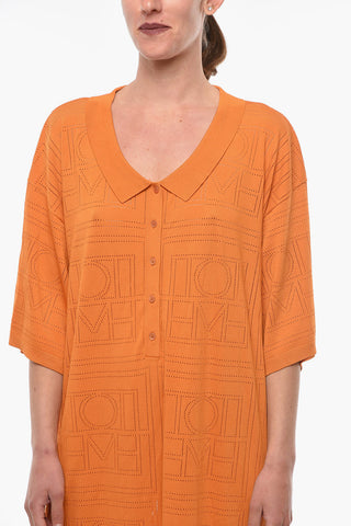 Monogram Embroidered Knit Dress