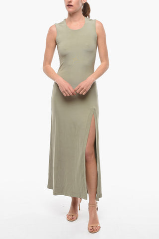 Fluid Midi Dress with Split