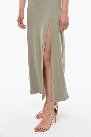 Fluid Midi Dress with Split