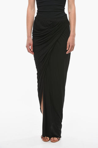 LILIES Draped VERED Midi Skirt with Side Slit