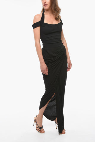 LILIES Draped VERED Midi Skirt with Side Slit