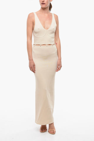 Knit Longline Dress with Trompe L'oeil Detail