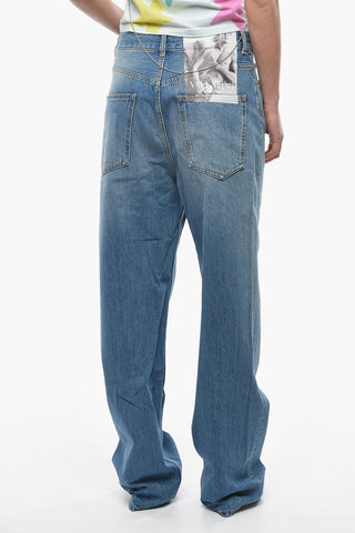 ARCHIVE High-waisted Wide-leg Denims with Logo Print