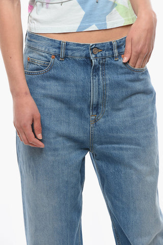 ARCHIVE High-waisted Wide-leg Denims with Logo Print