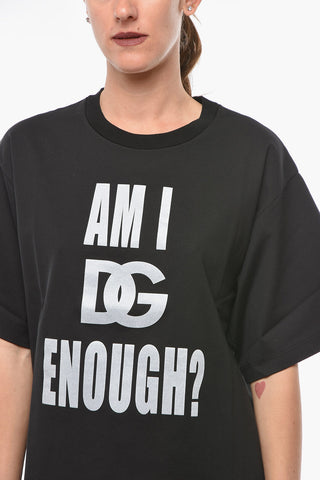 Jersey Crew-neck T-shirt with Slogan Print