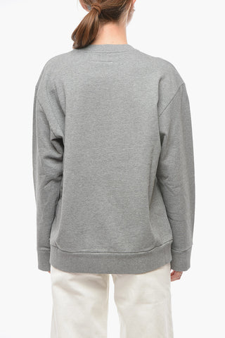 MM6 Crew-neck Sweatshirt with Floral Print and Lettering