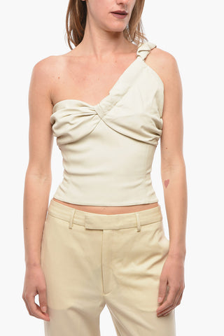 Leather COLMAR One-shoulder Cropped Top