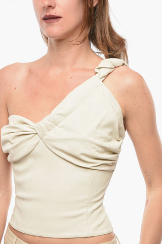 Leather COLMAR One-shoulder Cropped Top