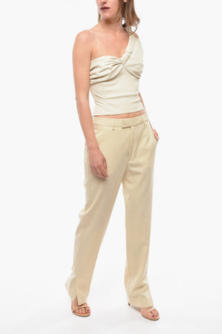 Leather COLMAR One-shoulder Cropped Top