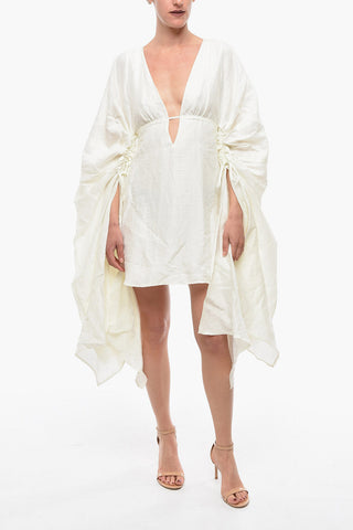 Abito ASHLEY Cover-up in Misto Lino con Scollo a V