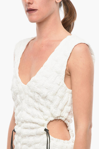 Textured-cotton PESSAC Bodycon Dress with Side Cut-outs