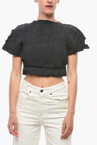 Crinckle Silk Crop Top
