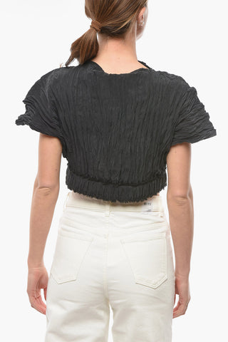 Crinckle Silk Crop Top