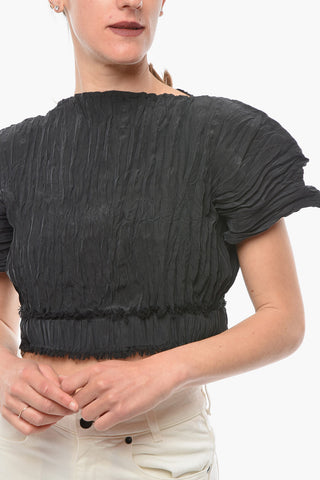 Crinckle Silk Crop Top