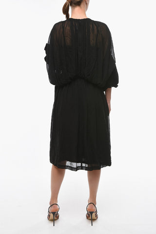 Maxidress See Through con Maniche in Velluto